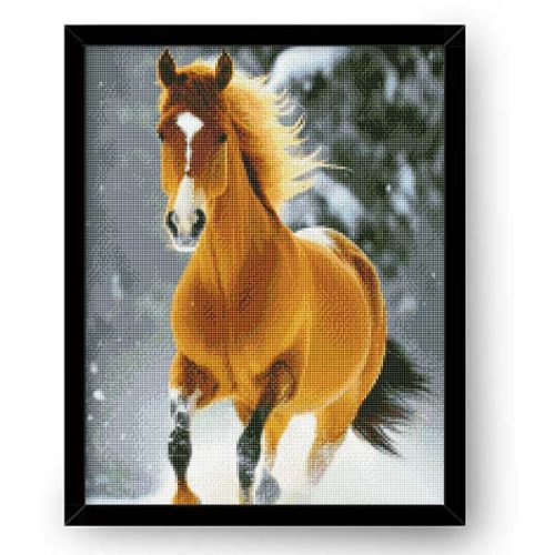 Diamantové-maľovanie-kôň-v-zime-obraz-ram