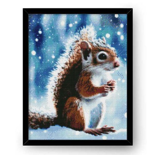 Diamantové-maľovanie-veverička-v-zime-obraz-rám