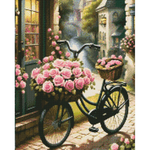 Diamantove-malovanie-Bicykel-s-ružami-obraz