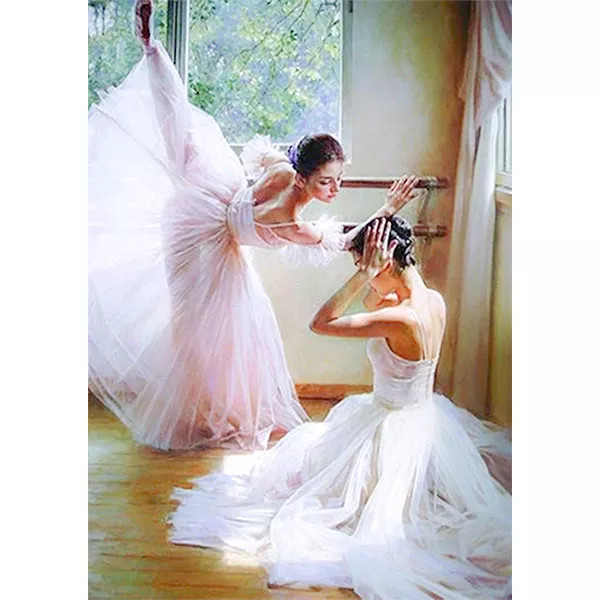 Diamantový obraz baletky biele