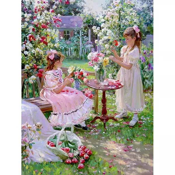 Diamantový-obraz-dievčatá-kvety-záhrada