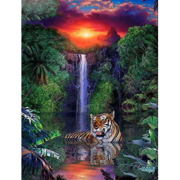 Diamantový-obraz-tiger-príroda-vodopád