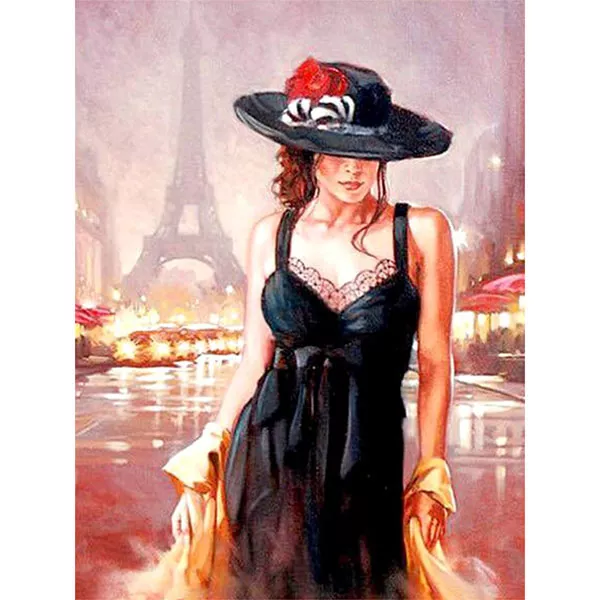 Diamantový-obraz-žena-klobúk-Paríž