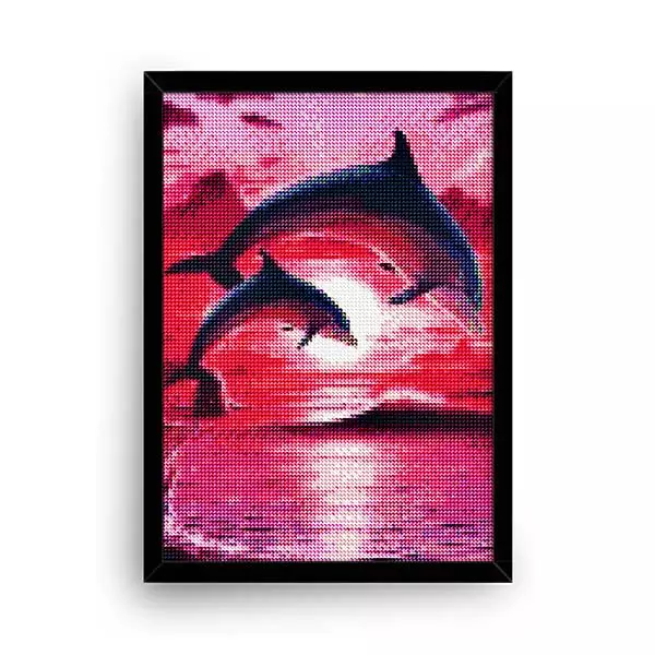 Diamantové-maľovanie-delfíny-more-vlny-obraz-rám