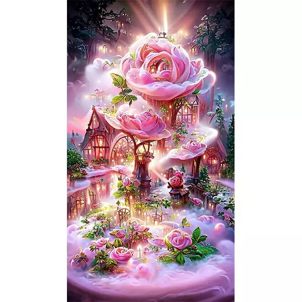 Diamantové-maľovanie-domčeky-ružová-záhrada