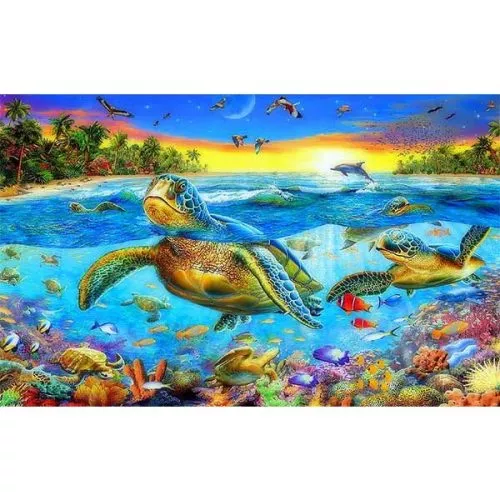 Diamantové-maľovanie-korytnačky-v-mori