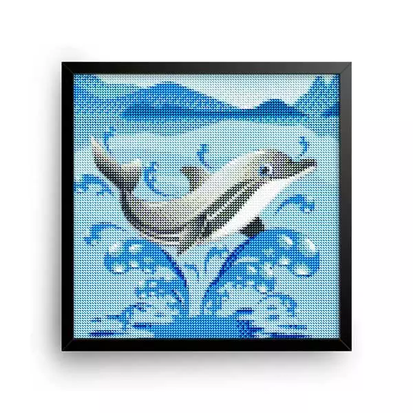 Diamantové-maľovanie-kreslený-delfín-obraz-rám