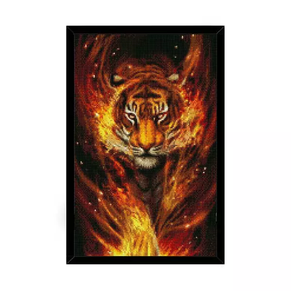 Diamantové-maľovanie-tiger-oheň-obraz-rám