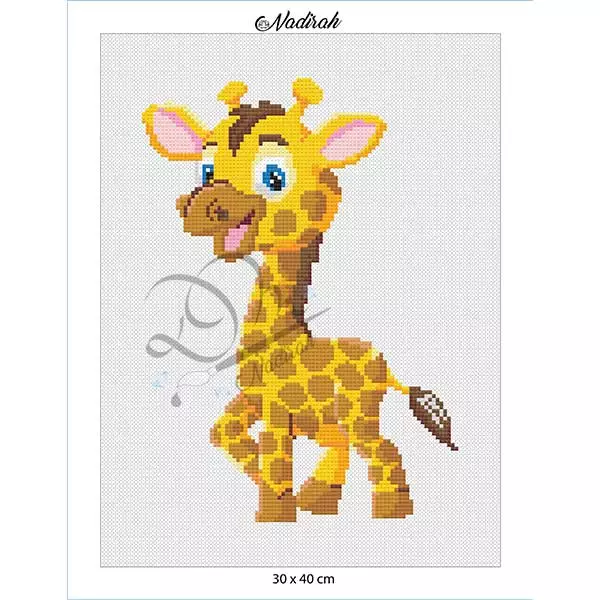 žirafa-šablóna-30x40-výška-diamantové-maľovanie