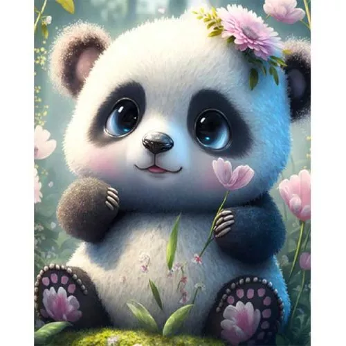 Diamantové-maľovanie-malá-panda