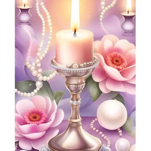 Diamantové-maľovanie-sviečka-s-perlami-a-kvetmi