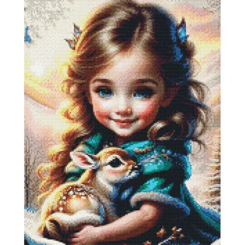 Diamantové-maľovanie-dievčatko-so-srnkou-obraz