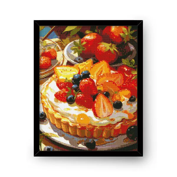 Diamantové-maľovanie-ovocný-koláč-obraz-ram