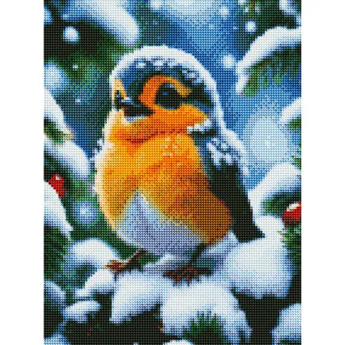 Diamantové-maľovanie-vtáčik-v-snehu-obraz