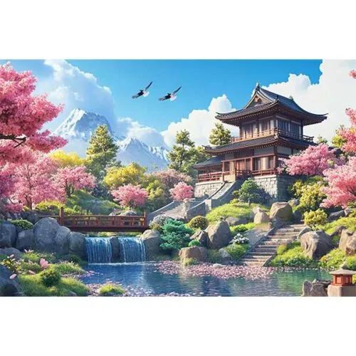 Diamantové-maľovanie-Japonský-chrám