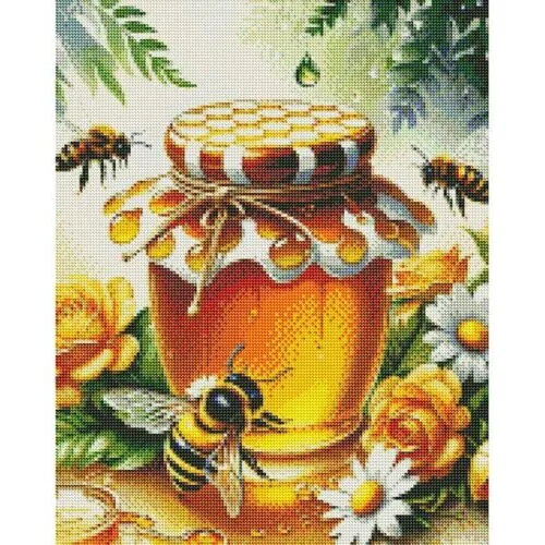 Diamantové-maľovanie-Včely-a-med.obraz