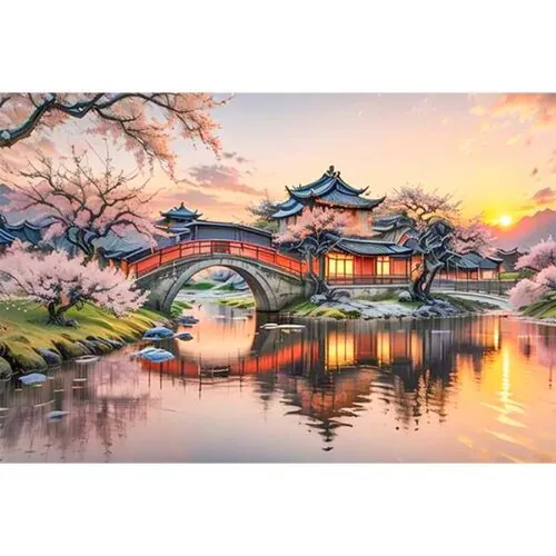 Diamantové-maľovanie-tradičný-japonský-dom