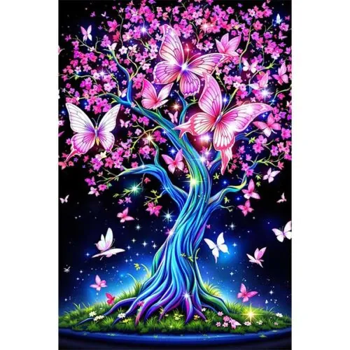 Diamantové-maľovanie-Strom-života-s-motýľmi